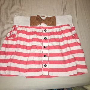 Charlotte Russe Skirt: Cream/Coral